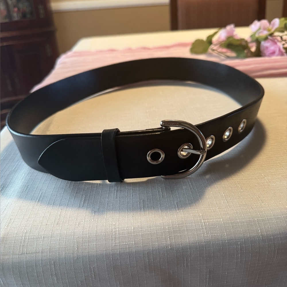Coach black leather belt size M